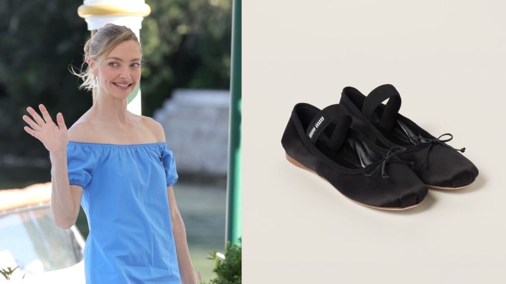 Amanda Seyfried Tries Her Hand at ‘Balletcore’ in Supple Satin Miu Miu Ballet Flats at 2026 Venice Film Festival
