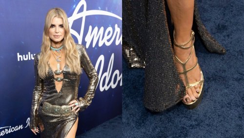 Jessica Simpson Models Her Shoe Collection on ‘American Idol’ Season 23 Finale, Returns to Live TV After 15 Years in Metallic Dress