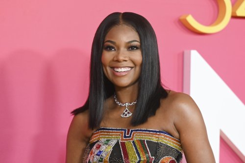 Gabrielle Union Brings the Circus in Vintage Versace Geometric Dress to