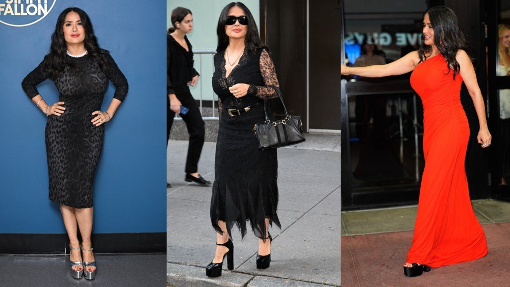 Salma Hayek Pinault Shows How to Style Platform Heels in Your 60s During a Towering Shoe Streak in New York