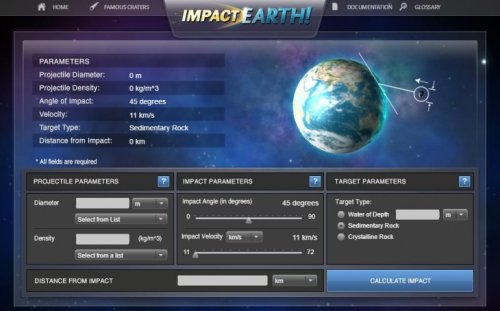 Un simulador de impacto de asteroide en el planeta Tierra