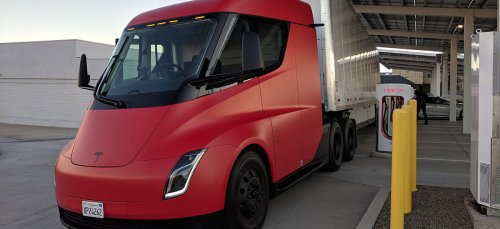 We present to you the 'Red Tesla Semi Truck'