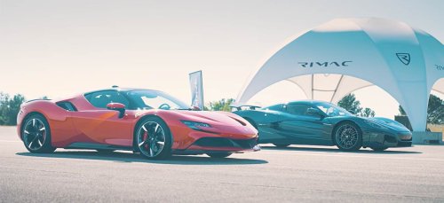 Rimac Nevera totally overpowers the Ferrari SF90 in a drag race battle