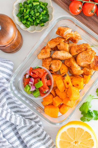 Meal Prep Cajun Chicken and Sweet Potato Bowls