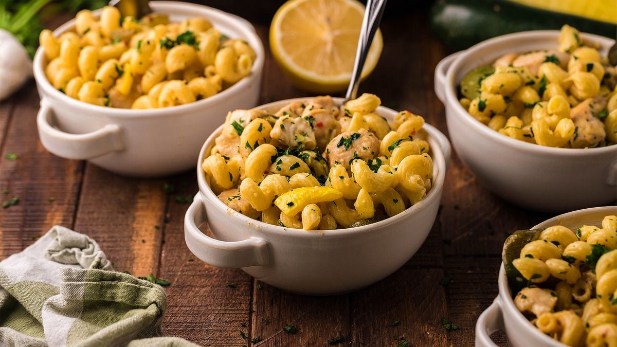 Instant Pot Buttery Lemon Chicken Pasta with Zucchini and Squash