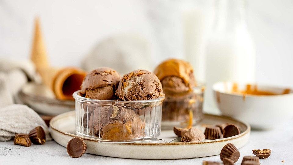 No Churn Chocolate Peanut Butter Cup Ice Cream