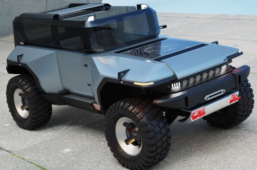 This futuristic Wrangler is a cross between the classic Jeep and Hummer EV