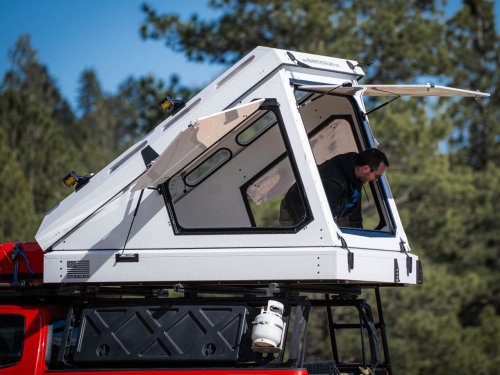 Mammoth Overland hardshell SKL is a rugged rooftop camper with its own power station
