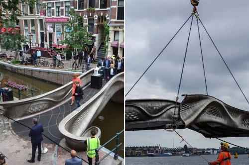 World’s first 3D-printed stainless steel bridge links Amsterdam’s past and future in its red-light district!