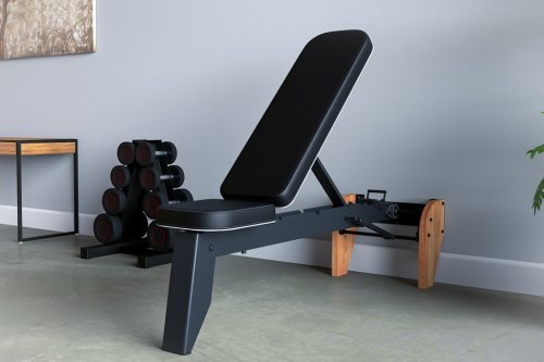 This versatile fold-out incline bench gives you the full gym experience within your home