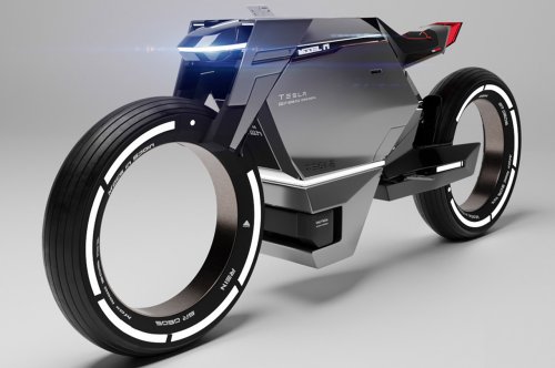 Cybertruck inspired Tesla Model M bike is a bossy café racer