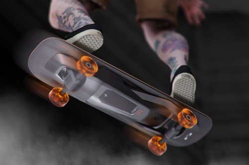 Polestar-inspired skateboard with carbon fiber body & translucent aesthetics is made for Gen-Z