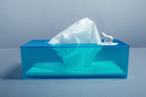This adorable tissue box turns your tissue papers into tiny icebergs floating on the Arctic ocean!