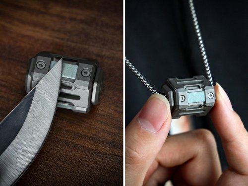 World’s Smallest Knife Sharpener Doubles as a Titanium EDC Pendant You Can Wear