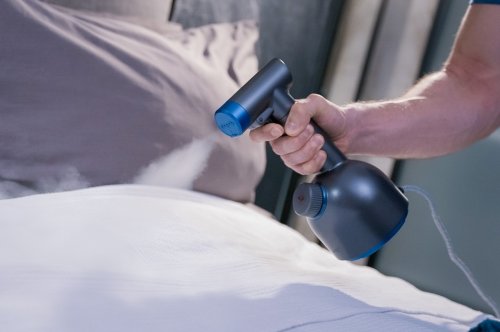 Handheld steam cleaner can disinfect surfaces, eliminate odors, and de-wrinkle clothes with zero chemicals
