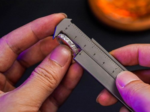 This Titanium EDC Ruler Is Also a Mini Caliper That Fits on Your Keychain