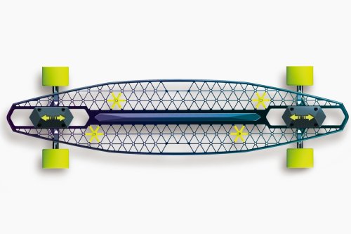 This skateboard uses less than half the material but provides more than double the strength