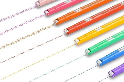 Dual-tip pens lets you “draw” curve shapes and patterns