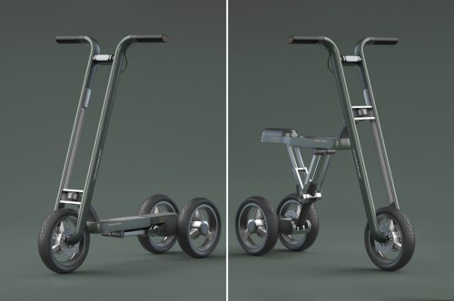 This shape-shifting kick scooter transforms into electric bicycle and vice versa