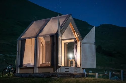 This transparent birchwood cabin in the Italian Alps provides the ultimate glamping experience