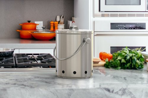 This stainless steel compost bin’s engineered air-flow pattern lets you compost without the stench