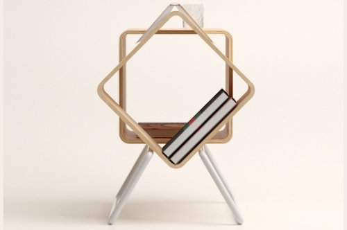 Crazy Slice is a sideboard with a unique shelf turned 45 degrees