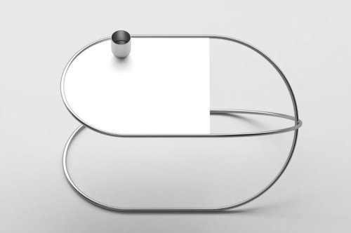 This Minimal Metallic Coffee Table Takes Inspiration From the Simple Shape of a Safety Pin