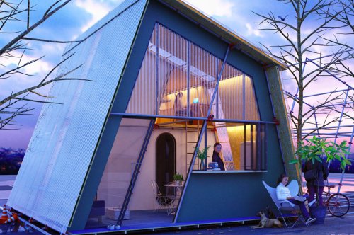 This affordable DIY housing unit transforms urban parking lots into micro home villages
