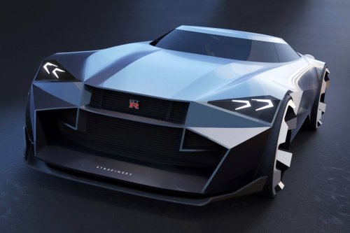 The Nissan GTR Stravinsky brings the edgy Cybertruck aesthetic to an American muscle car design