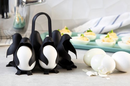 This adorable egg-holder and boiler turns your poultry into penguins!