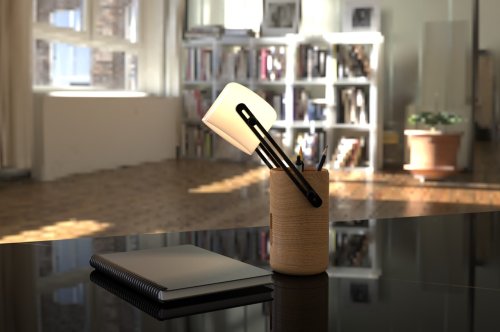 POD portable table lamp concept saves space by holding your pens inside