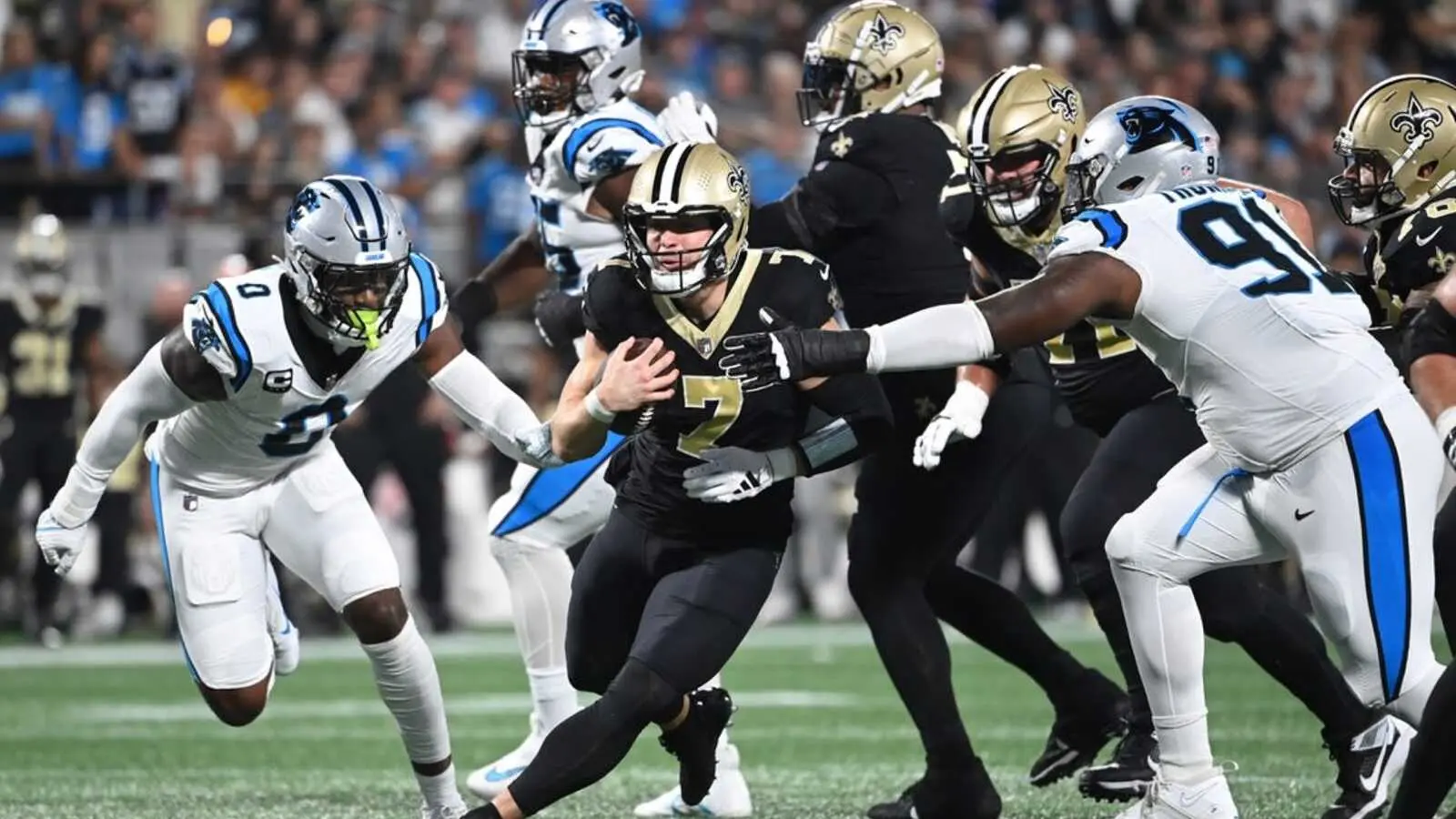 Chris Olave's incredible catch helps Saints to early divisional victory  over Panthers