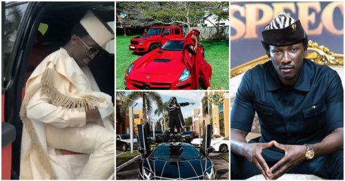 Cheddar brags with his Lamborghini Ferrari, Maybach, Rolls Royce as he ...