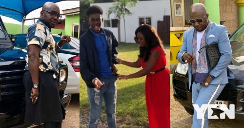 Nana Aba's baby daddy wears 'skirt' in latest photos and fans can't believe it
