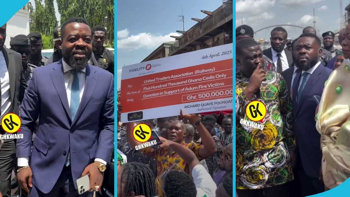 Richard Quaye donates GH¢500k and 1000 cement bags to Adum fire victims
