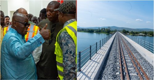 This is What Akufo-Addo Said After Commissioning An Over-Bridge on The Tema-Mpakadan Railway Project
