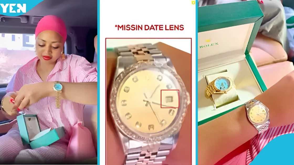 Regina Daniels caught wearing fake? Man's proof of actress' $30k Rolex watch being fake trends online
