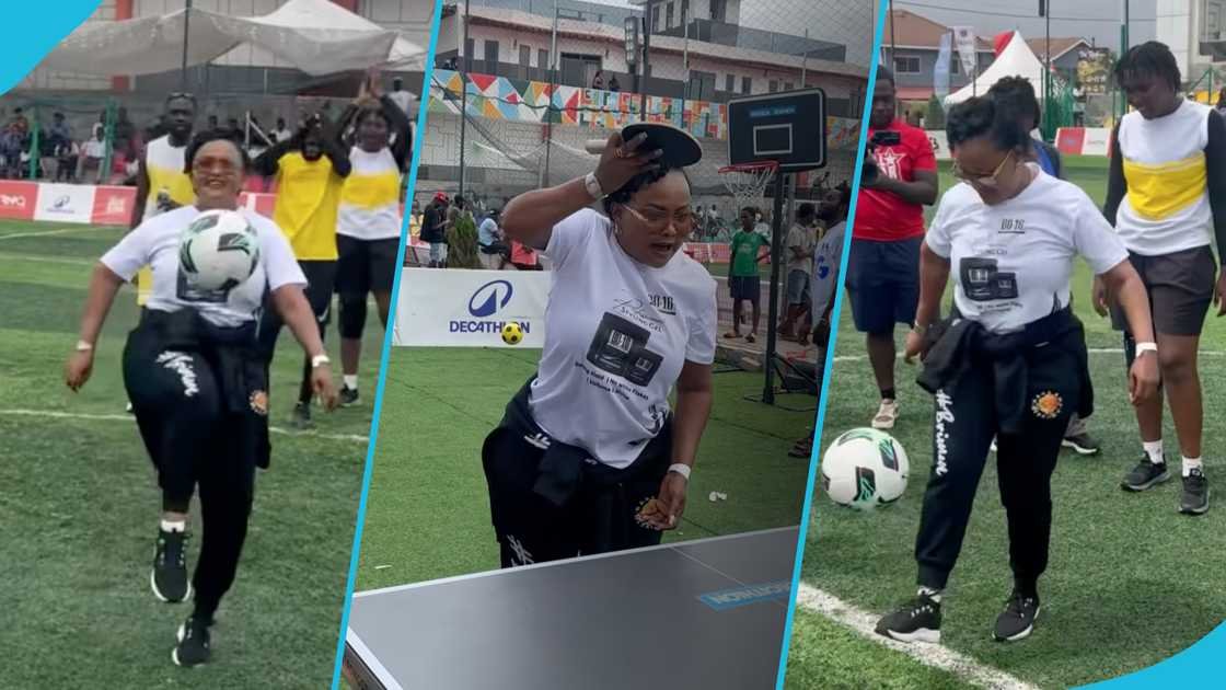 Nana Ama McBrown dribbles and juggles ball like Cristiano Ronaldo in trending video