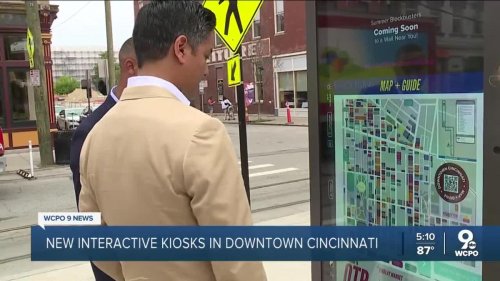 Interactive kiosks installed around downtown Cincinnati showcase restaurants, businesses and more