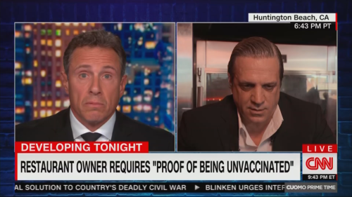 Chris Cuomo gets into it with restaurant owner who 'banned' vaccinated customers: 'You sound like an idiot'