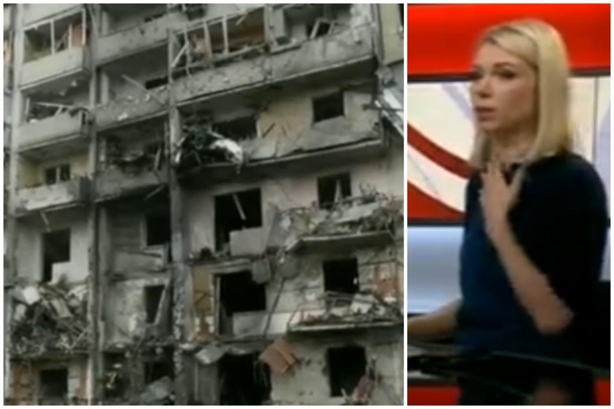 Ukrainian reporter sees footage of destroyed flat on live TV: ‘This building is my home’