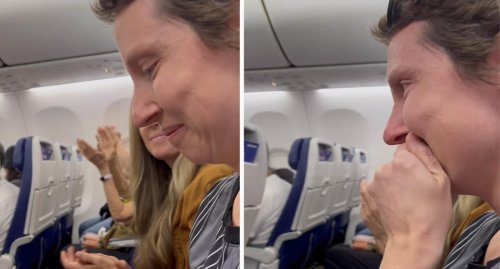 Pilot's sweet announcement leaves passenger in tears