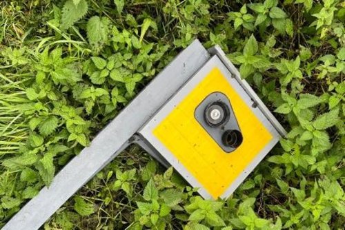 Bird box resembling speed camera found dumped in undergrowth near Meanwood Beck