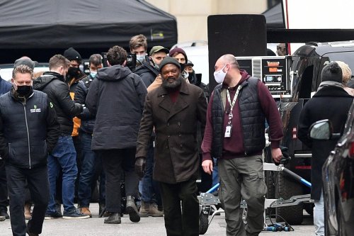 Pictures show Samuel L Jackson as Nick Fury in Leeds city centre filming Disney's Marvel Secret Invasion