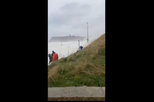 WATCH: Beachgoers caught up in huge Scarborough seafront waves as Storm Arwen batters coastline