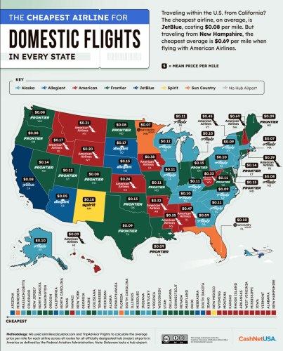 Interactive Tool Shows the Cheapest Airlines at Each Airport