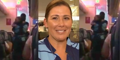 A Mom Traveling Alone With A Crying Baby Gets The 'Stink Eye' From Other Passengers Until A Flight Attendant Jumped In To Help