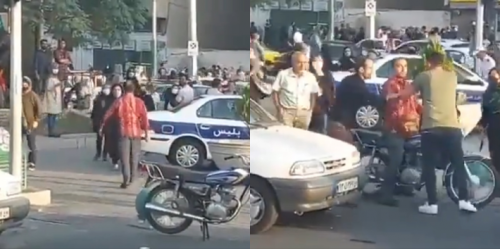 Video Shows Iranian Men Defending Woman Who Was Slapped By Stranger During Women’s Rights Protests