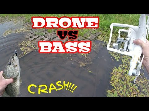 Drone Fishing Gone Wrong: Big Bass Pulls It Down Into Water