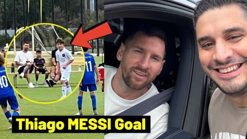Messi stops for fans after watching Thiago Messi score for Inter Miami